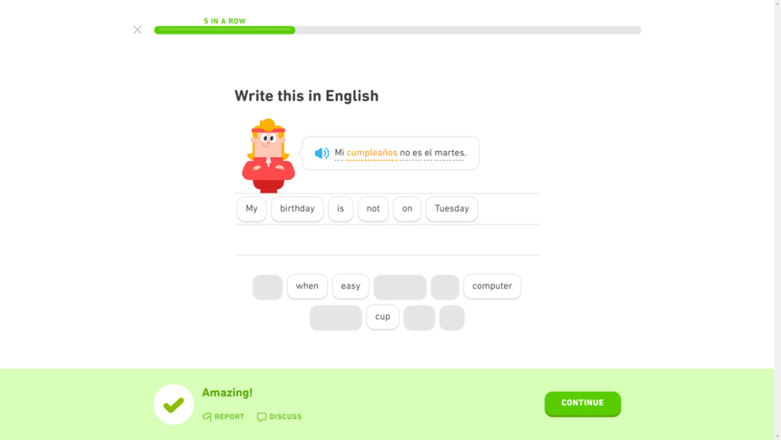 Duolingo Spanish lesson