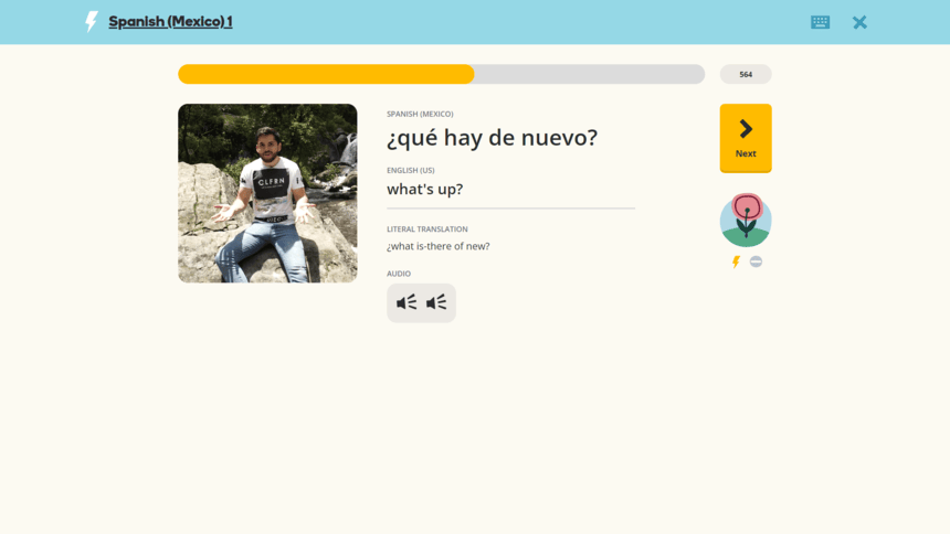 Memrise lesson with video