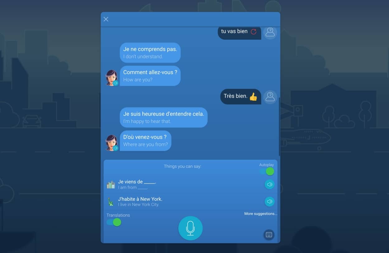 Mondly chat practice
