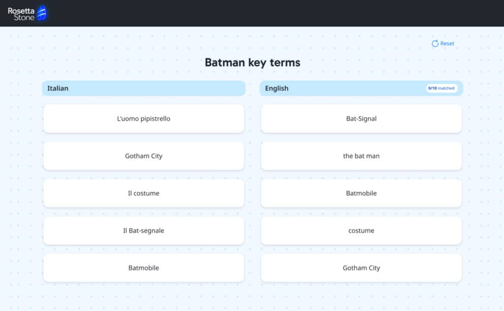 rosetta stone bonus Italian learning tools