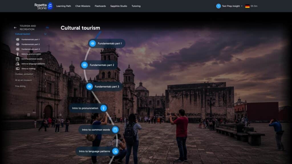 Rosetta Stone German interface