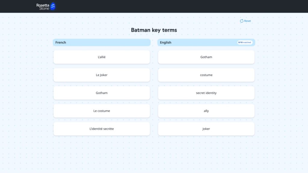 Rosetta Stone French resources