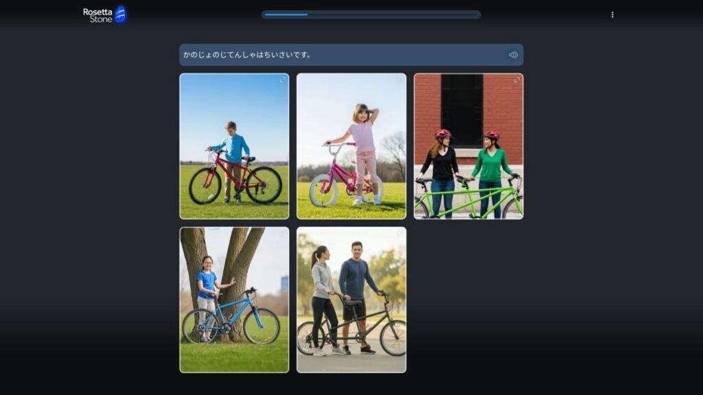 Rosetta Stone Japanese learning drill