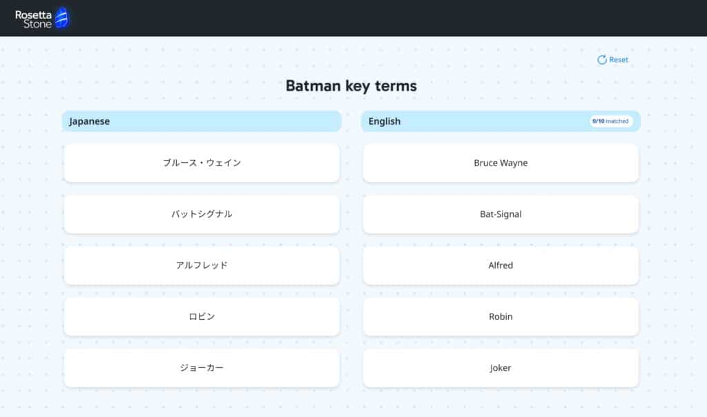 Rosetta Stone Japanese bonus learning tools