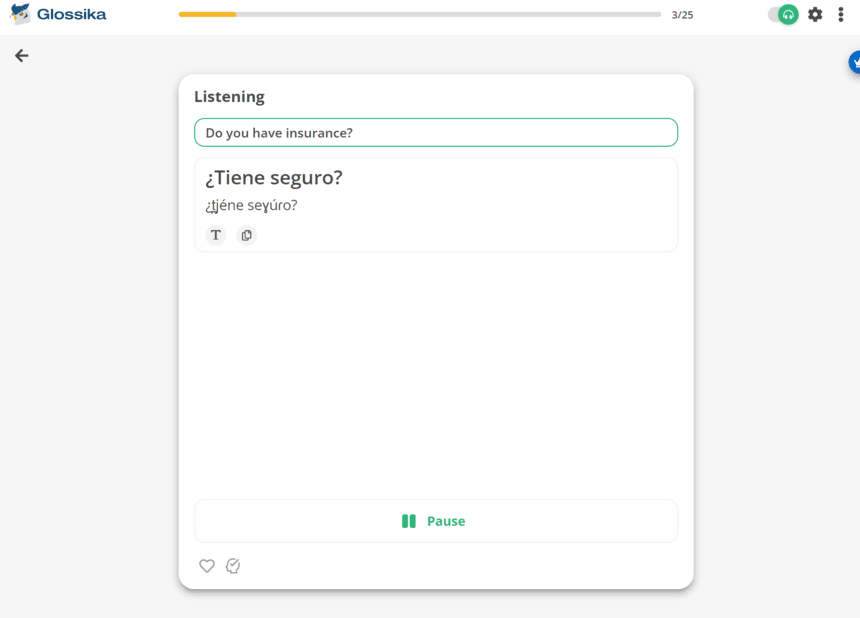 Glossika language lesson